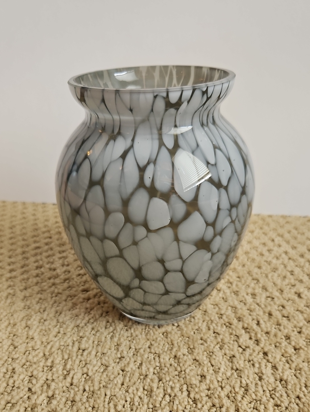 Gray and White Art Glass Vase - Home Accents
